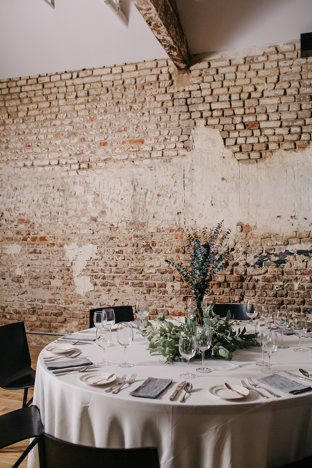 A table prepared at Hank's Social Hall